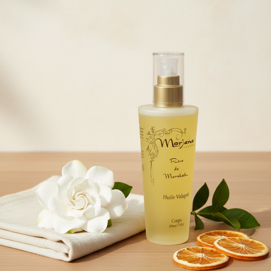 Aceite corporal hidratante con argán y neroli antiestrias Morjana